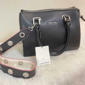 Brand New Logo Calvin Klein Black Boston Bag